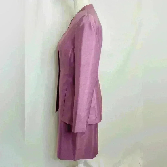 100 % Silk Vintage Rena Rowan Dress Suit, Dress size 8, Blazer size 4. - Picture 2 of 15